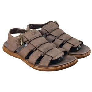 UGGS Australia Woven Leather Brown Sandals‎ Men's Size 10